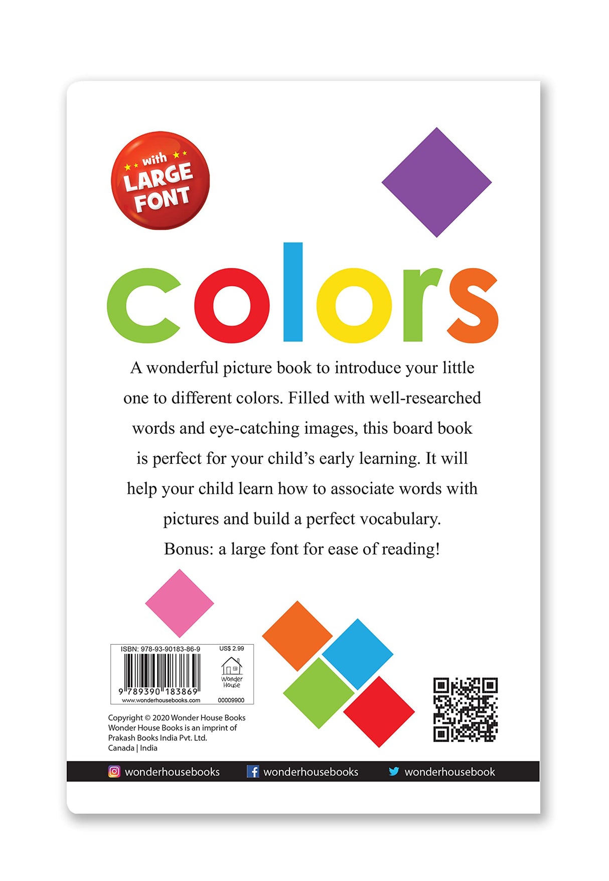 Colors – Early Learning Board Book with Large Font: Brightly Illustrated Colour Recognition Book for Kids | Big Board Books Series for Babies, Toddlers & Preschoolers | Learn Basic Colours with Bold Text & Clear Pictures | Ages 0–5 Years - Retail Maharaj