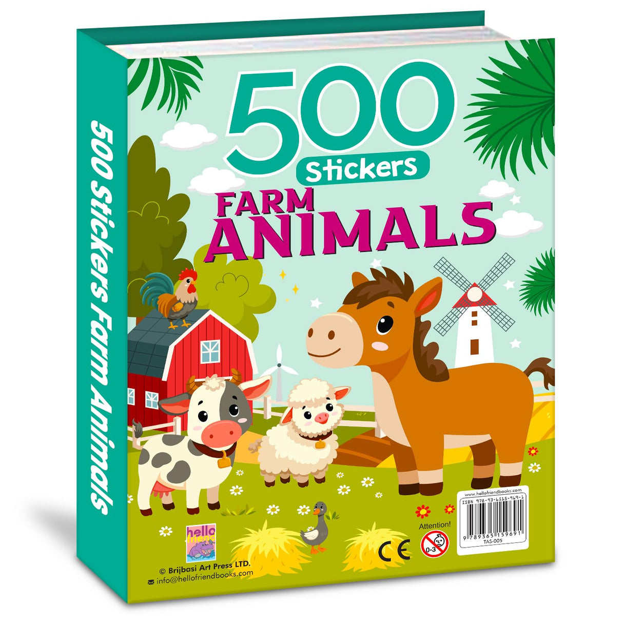 My First 500 Farm Animals Sticker Activity Book for Kids, Children and Toddlers – Fun Activity with Coloring – Ages 3+ Years - Retail Maharaj