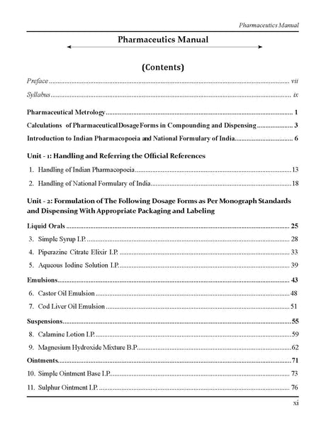 Pharmaceutics Manual For Diploma in Pharmacy Students 1st Year - Retail Maharaj