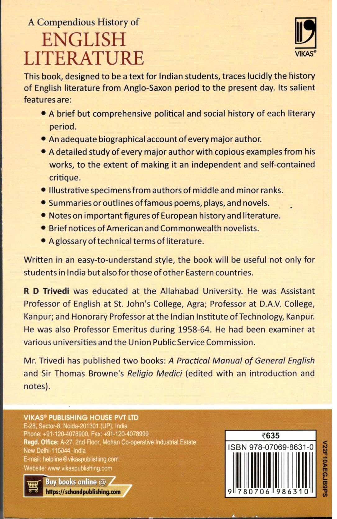 A Compendious History Of English Literature - Retail Maharaj