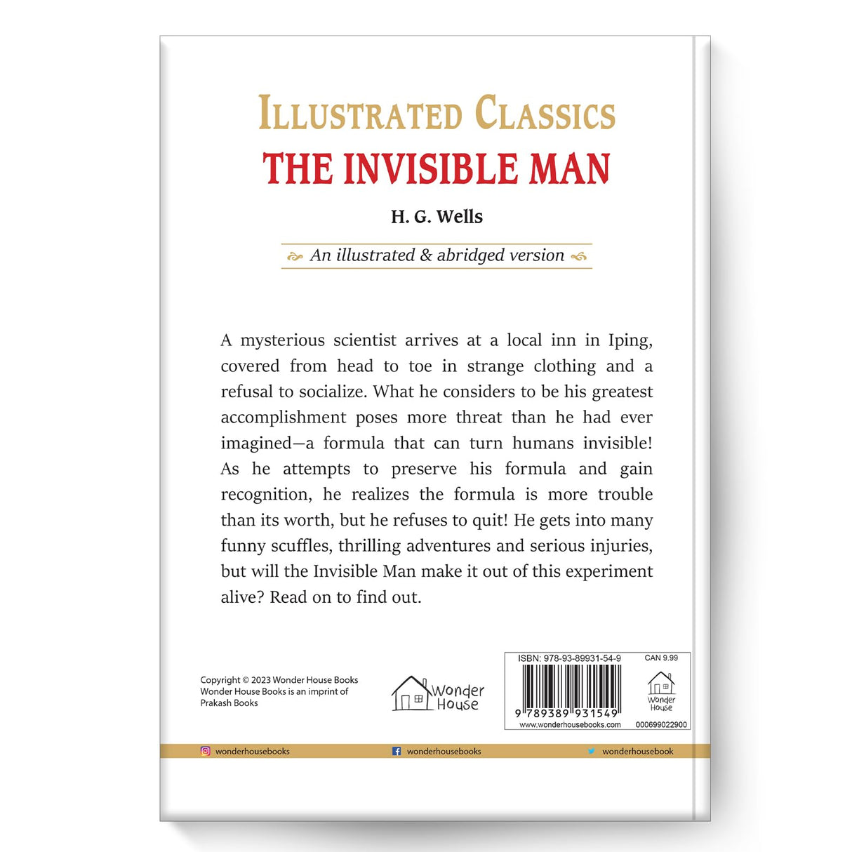 The Invisible Man: Illustrated Abridged Children Classics English Novel With Review Questions (Hardback) - Retail Maharaj