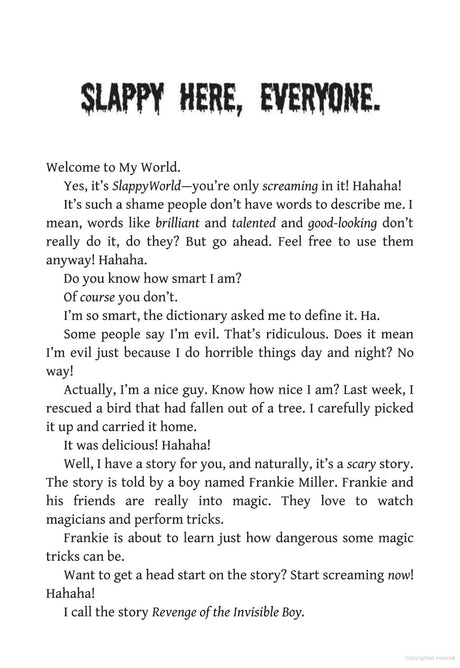GOOSEBUMPS SLAPPYWORLD #09: REVENGE OF THE INVISIBLE BOY - Retail Maharaj