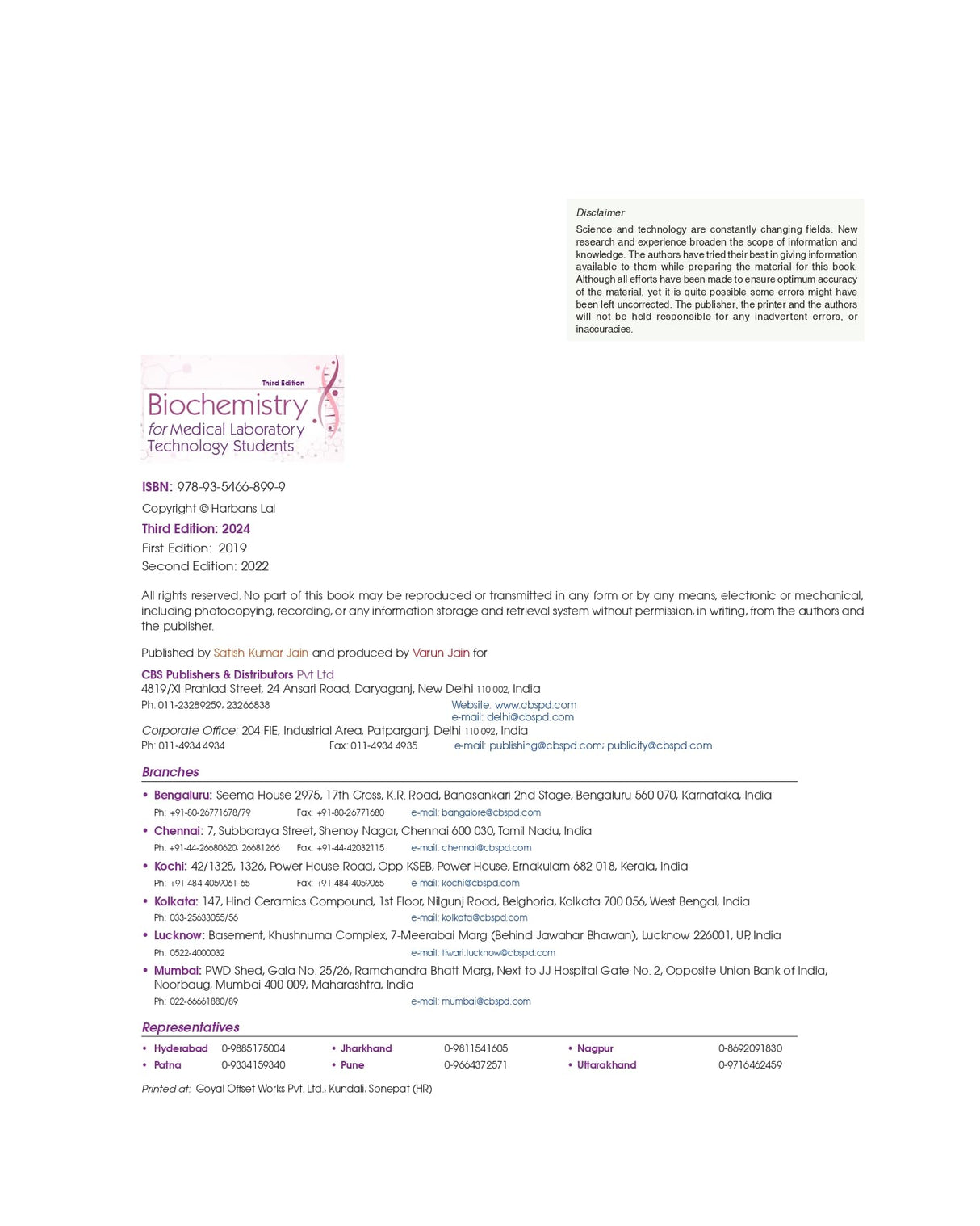 Biochemistry For Medical Laboratory Technology Students 3Ed (Pb 2024) - Retail Maharaj