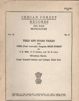 Yield And Stand Tables For Chir (Pinus Roxburghii, Sargent) High Forest