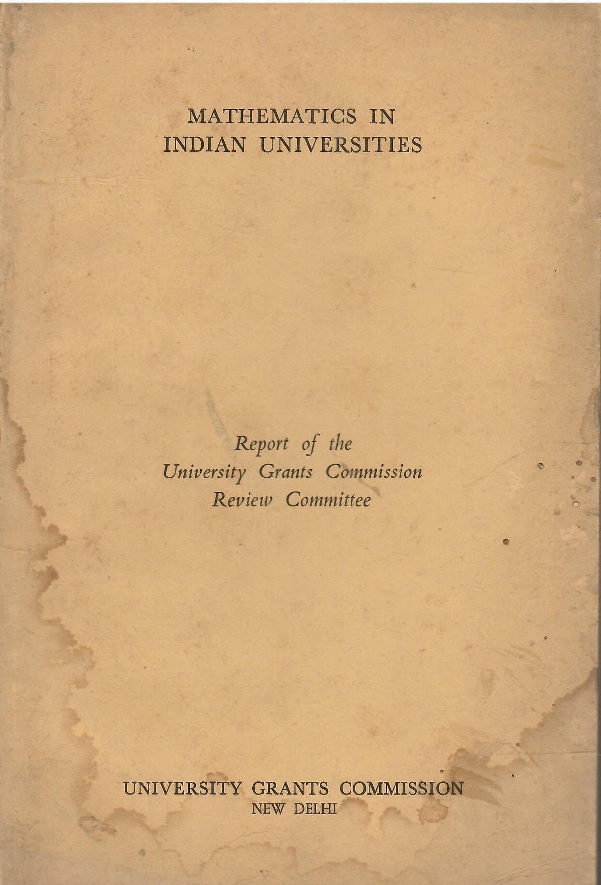 Mathematics In Indian Universities