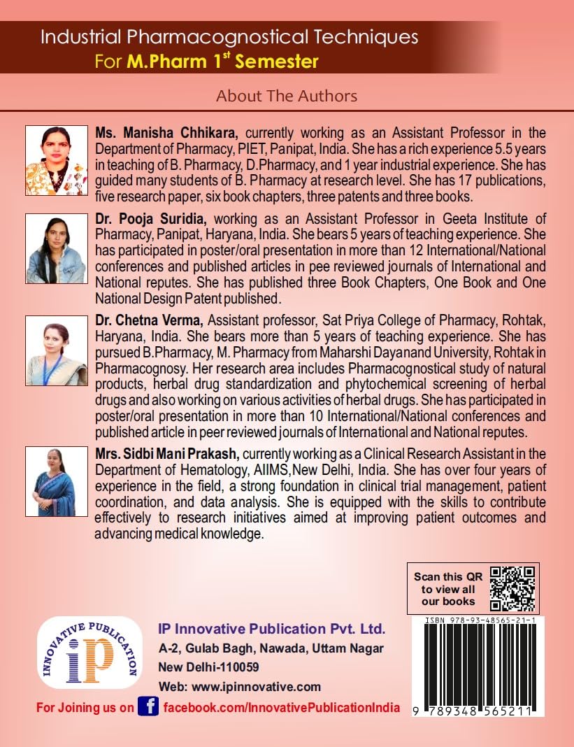 Industrial Pharmacognostical Techniques for the Students of M.Pharm 1st Semester (First Edition, 2025) - Retail Maharaj