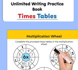 Multiplication Times Tables book : Unlimited Writing Practice book - Educational book for kids, Children learning Maths book with Write wipe Pen - Retail Maharaj