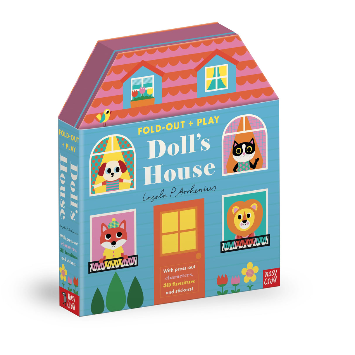 Fold-Out + Play: Doll's House: Build your own 3D house with interactive play pieces and stickers - Retail Maharaj