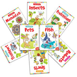 Let's Color: Copy Color Art Pack of 8 Books (Transport, Professions, Pets, Fish, Insects, Robots, Mandalas and Sports) - 3 years to 8 years - Retail Maharaj