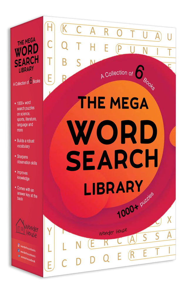 The Mega Word Search Library: Gift Boxset for Kids (Set of 6 Books) | Boost Vocabulary & Focus | Ages 7–12 | 300+ Fun Word Puzzle Challenges - Retail Maharaj