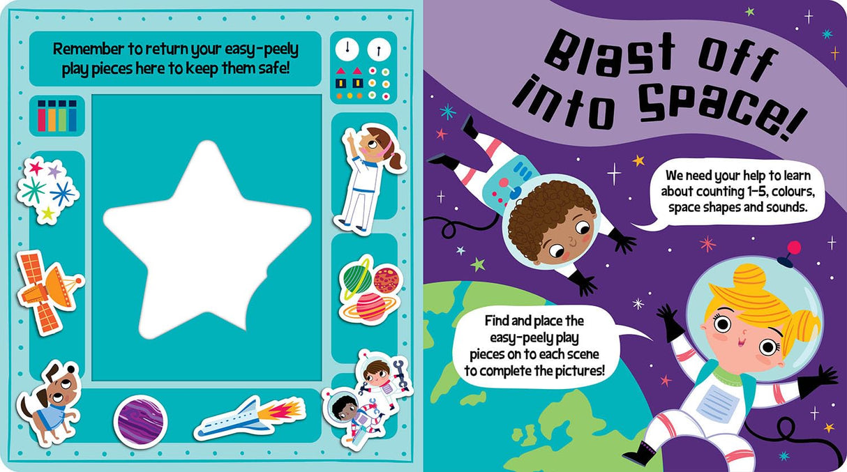 Easy Peely-Space: Out-of-this-world early learning fun! (Easy Peely - Peel, Stick, Play!) - Retail Maharaj
