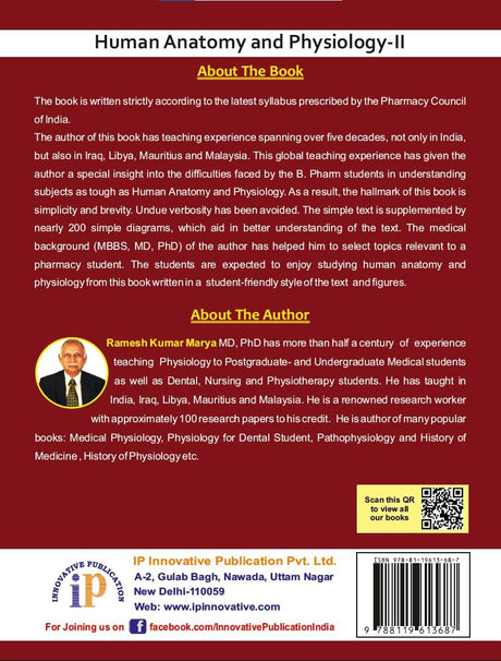 Human Anatomy and Physiology-II for the Students of B.Pharm 2nd Semester (First Edition, October 2024) - Retail Maharaj