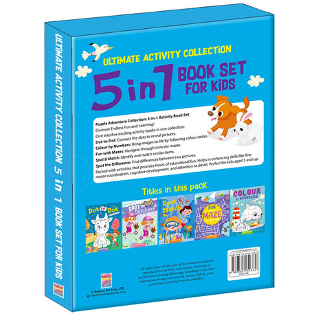 5-in-1 Ultimate My First Early Learning Educational Colouring Picture Activity Books for Kids, Children and Toddlers - Ages 3+ years (Pack of 5) - Retail Maharaj