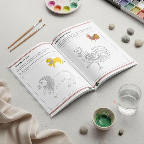 Rooftop Artventures of Mata Ni Pachedi - Elementary | PAPERBACK (Softcover) | Children's Drawing & Colouring Art Book | DIY Activites, Step-by-step ... Compositions | gift for children's: English - Retail Maharaj