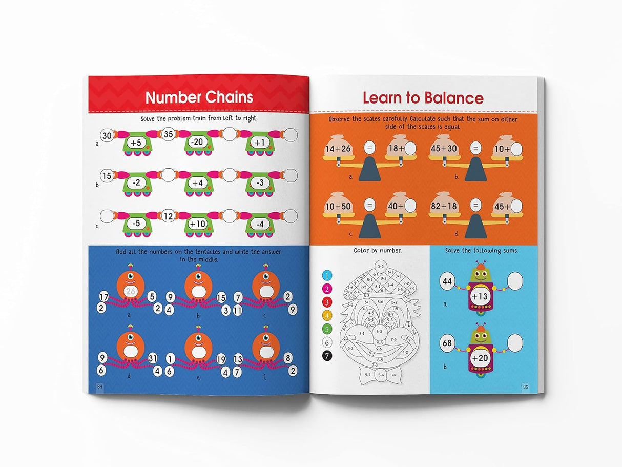 Addition and Subtraction Activity Book For Children - 80+ Activities Inside | Ages 5, 6, 7 | 2.5 hours of interactive and skill building fun - Retail Maharaj