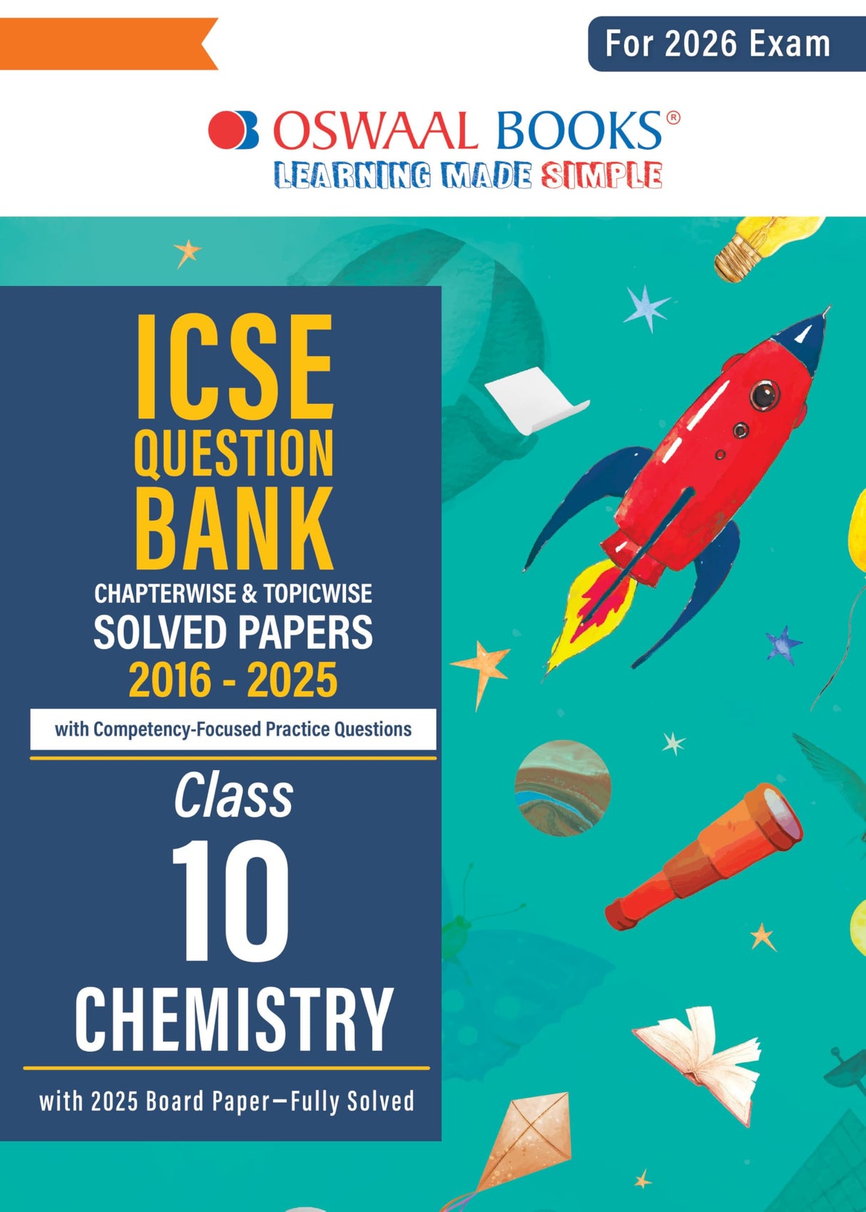 Oswaal ICSE Question Bank Chapterwise & Topicwise Solved Papers Class 10 Chemistry For 2026 Exam - Retail Maharaj