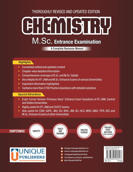 M.Sc. Chemistry Entrance Examination Guide for CUET & State Universities by Prof. Ramananda Singh, Complete Resource Manual for IIT-JAM, CSIR, GATE - Retail Maharaj