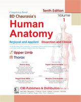 Bd Chaurasias Human Anatomy - 10Ed Vol 1 Regional And Applied Dissection And Clinical Upper Limb Thorax With Free Workbook And Ebooks (Pb 2025) - Retail Maharaj