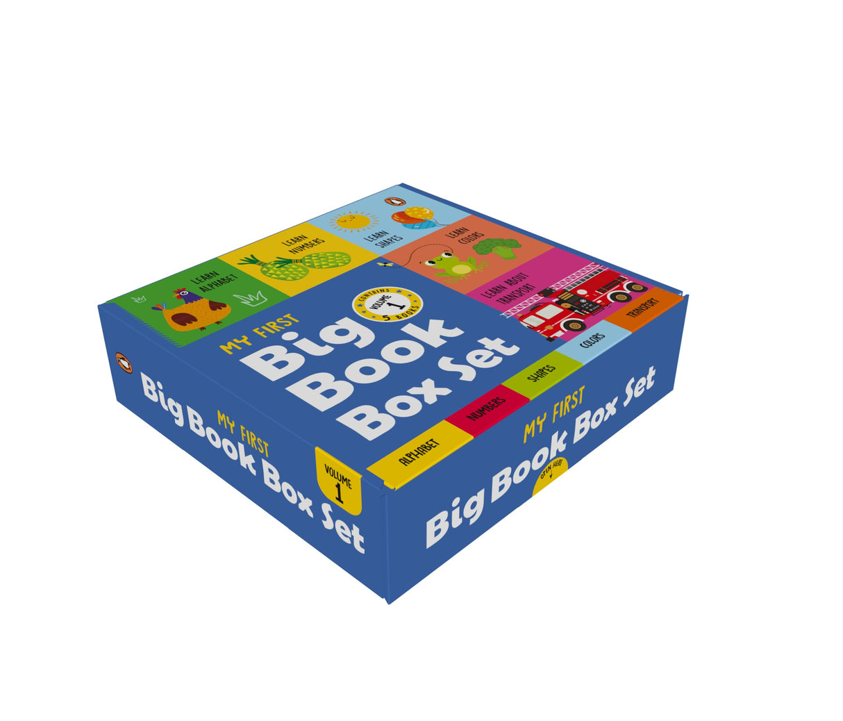 My First Big Book Boxset-Volume 1 (5 Books): A Pizza Box of 5 Large Font Illustrated Board Books on Alphabet, Numbers, Colors, Shapes & Transport | Vocabulary Builder for Preschool Kids, Toddlers I Perfect Gift Set I Ages 1+ [Select Learning] - Retail Maharaj