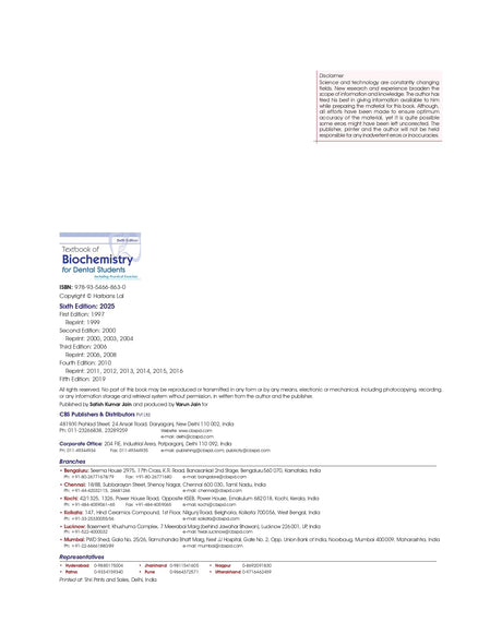 Textbook of Biochemistry for Dental Students including Practical Exercises 6/e - Retail Maharaj