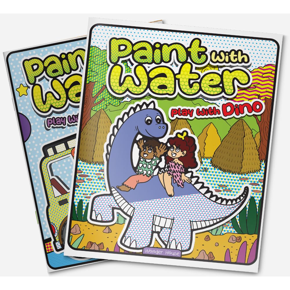 Paint with Water: Play with Dinosaur Roaring fun with paintable dinosaur pages | Just add water! | Ages 3–6 | Great for fine motor skills | 1+ Hour of Mess-Free Art Time - Retail Maharaj