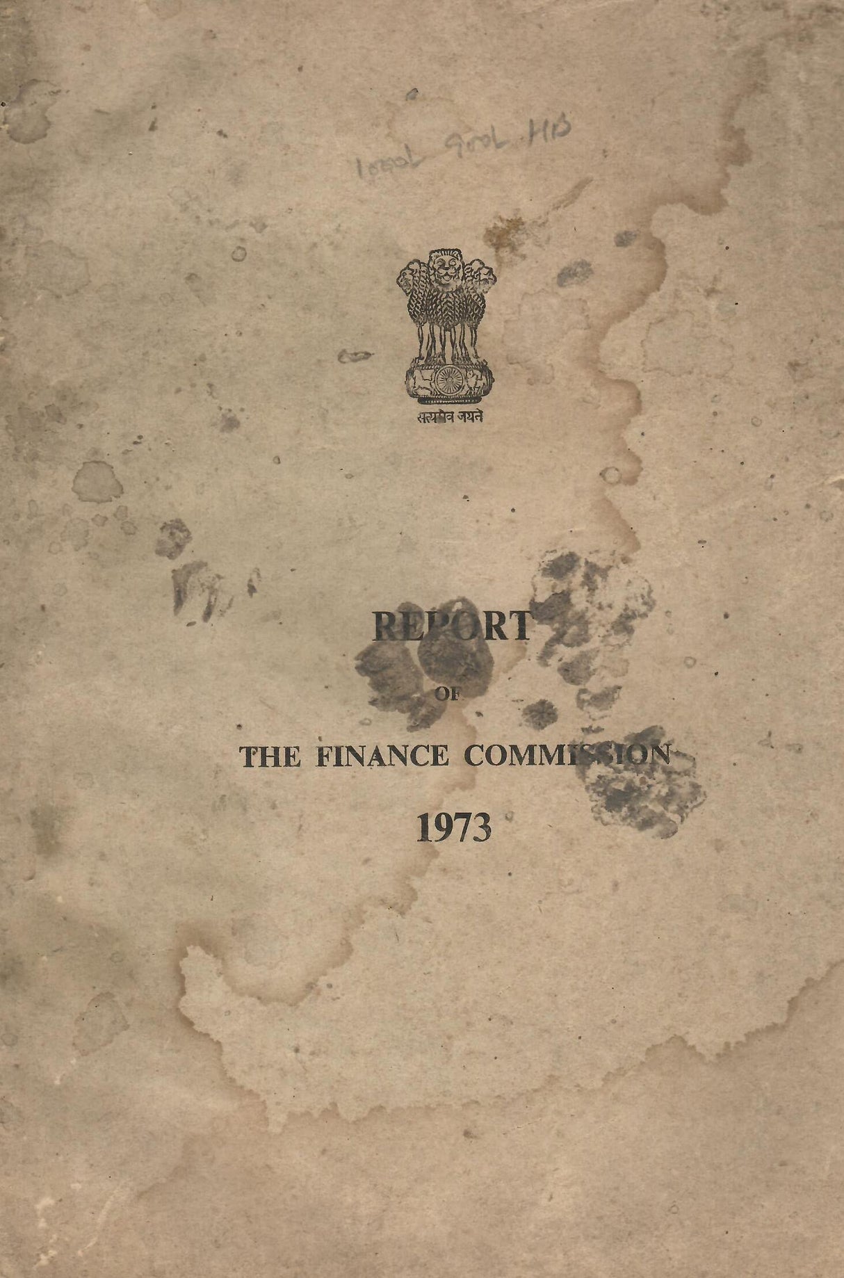 Report of the Finance Commission 1973 [Hardcover] Government of India