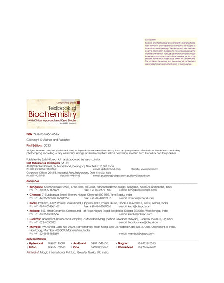 Competency Based Textbook Of Biochemistry With Clinical Approach And Case Studies For Mbbs Students 2025 - Retail Maharaj