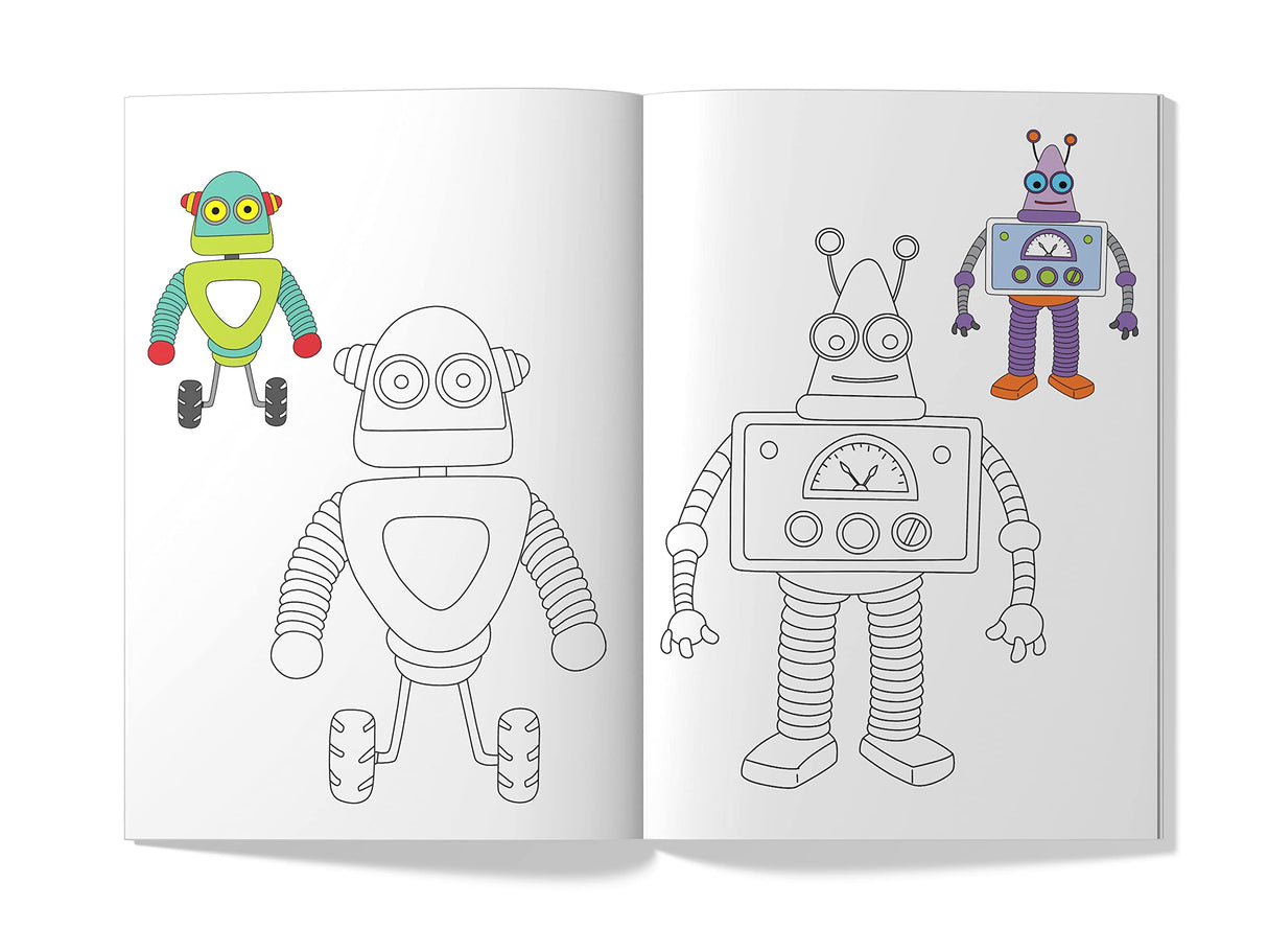Little Artist Series Robots: Copy Colour Books - Retail Maharaj