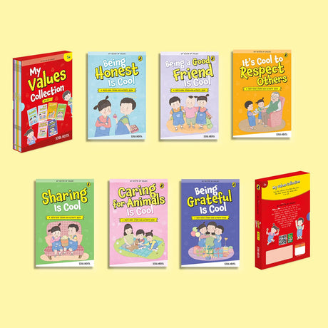 My Book of Values: Box Set 1 | A Set of 6 Exciting Story cum Activity Books | Illustrated Storybooks on Values and Good Behaviour | Honesty, Respect, Sharing, Caring for Animals, Friendship, Gratefulness | Ages 5 + - Retail Maharaj