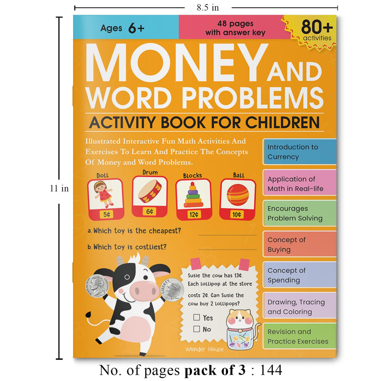 Math Activity Books Bundle 3 – Measurement / Data Handling / Money and Word Problem (Pack of 3 Books) - Retail Maharaj