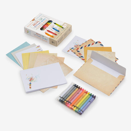 Bring the Crayons Home: A Box of Crayons, Letter-Writing Paper, and Envelopes - Retail Maharaj