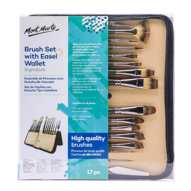 Mont Marte Signature Brush Set with Wallet 17 Piece - Retail Maharaj