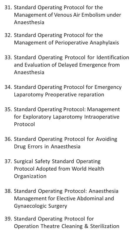Standard Operating Protocols in Anaesthesia - Retail Maharaj