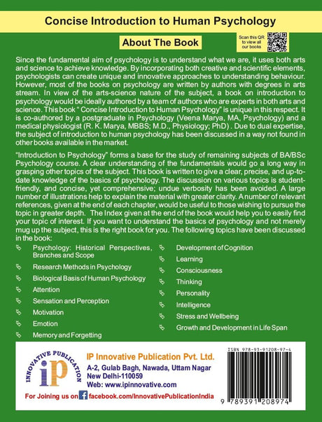 Concise Introduction to Human Psychology- For 1st Year B.A./B.Sc. (Psychology) Course - Retail Maharaj