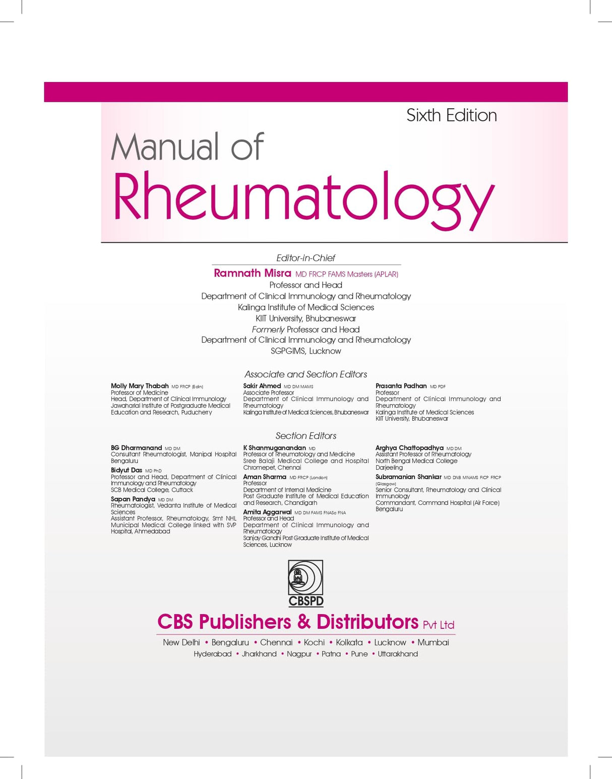 Manual Of Rheumatology 6Ed (Hb 2024) Indian Rheumatology Association - Retail Maharaj