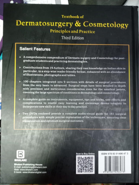 TEXTBOOK OF DERMATOSURGERY AND COSMETOLOGY PRINCIPLES AND PRACTICE WITH 2 DVDS 3ED (HB 2018) - Retail Maharaj
