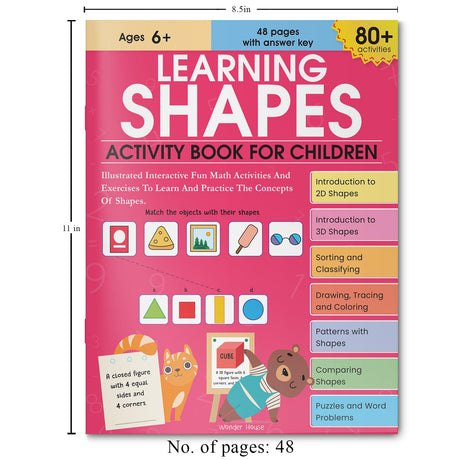 Learning Shapes: Activity Book for Children Fun Shape Recognition & Tracing Activities | Ages 3–6 | Build Early Geometry & Visual Skills Through Play - Retail Maharaj