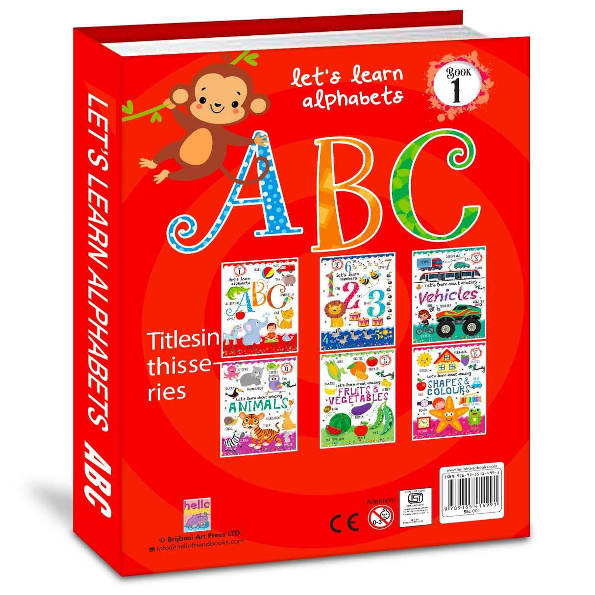 Hello Friend Books Let's Learn Giant Board Book: Alphabets ABC - Large Board Book with Beautifully Illustrated Images for Children to Learn - Retail Maharaj