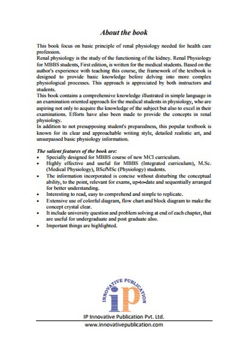 Renal Physiology For MBBS Students - Retail Maharaj