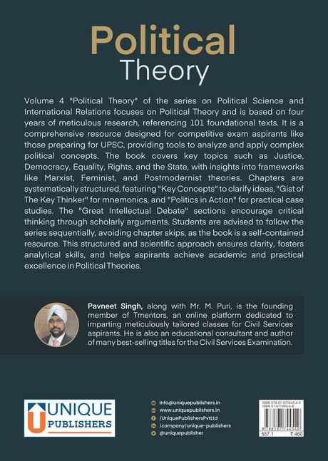 Political Theory Self-Instruction Manual for UPSC-CSE Main, Volume IV by Pavneet Singh - Retail Maharaj