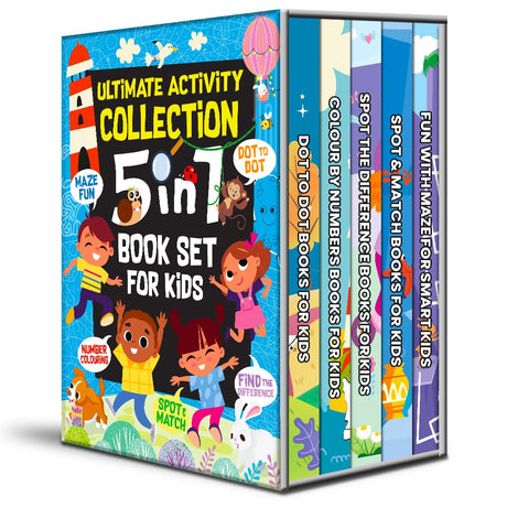 5-in-1 Ultimate My First Early Learning Educational Colouring Picture Activity Books for Kids, Children and Toddlers - Ages 3+ years (Pack of 5) - Retail Maharaj