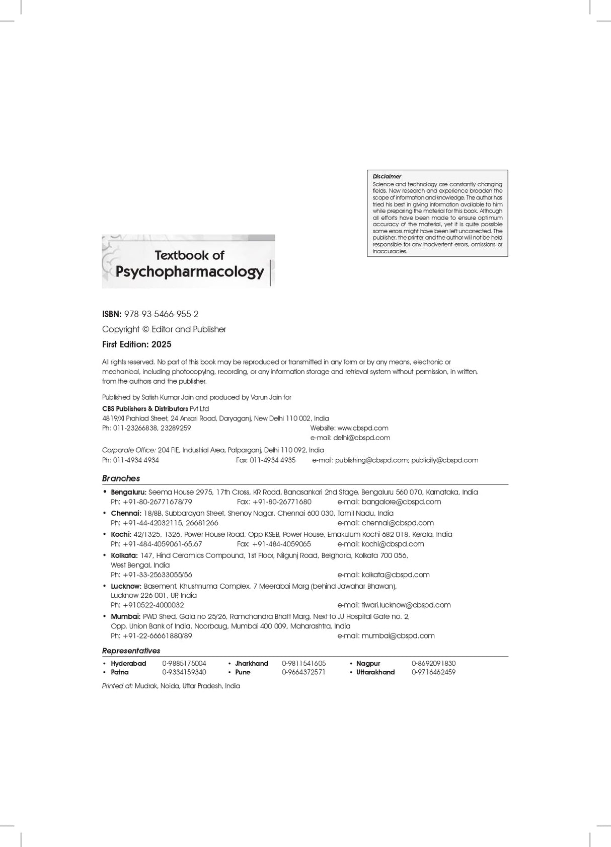 Textbook Of Psychopharmacology - (Pb 2025) - Retail Maharaj