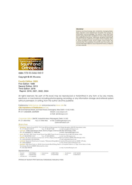 Modern System of Ophthalmology (MSO Series) | Theory and Practice of Squint and Orthoptics, 4/e - Retail Maharaj