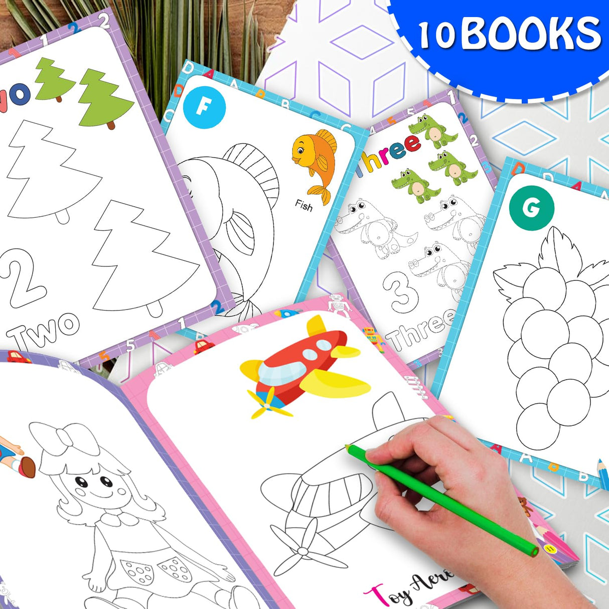 My First Early Learning Copy of Colouring Big 10 in 1 Collection Fun Activity Books for Kids, Children and Toddlers (Ages 2+ years) (Pack of 10) - Retail Maharaj