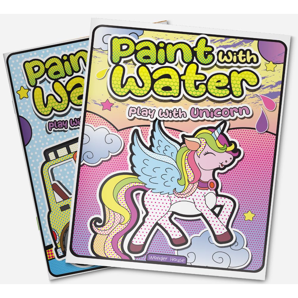 Paint with Water – Play with Unicorns Magical Scenes to Paint with Just Water | Ages 3–6 | 2+ Hours of Imaginative, Mess-Free Art Fun - Retail Maharaj