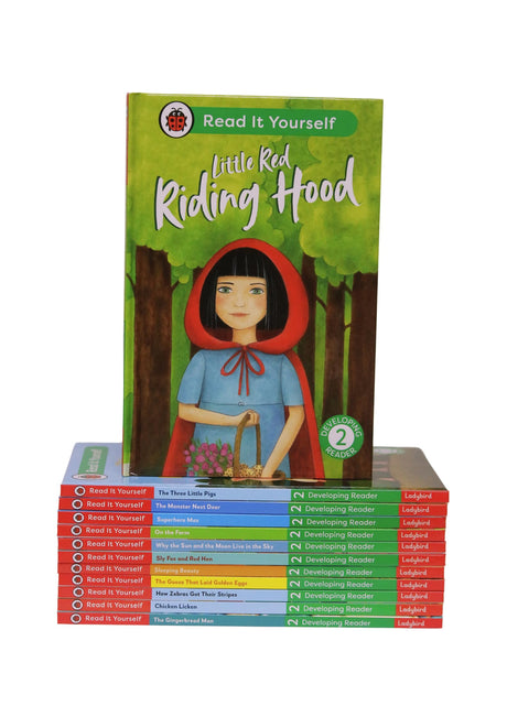 Read It Yourself with Ladybird: Developing Readers Level 2: 12 Books Collection Box Set (The Three Little Pigs, The Gingerbread Man, Little Red Riding Hood, Sleeping Beauty and More) - Retail Maharaj