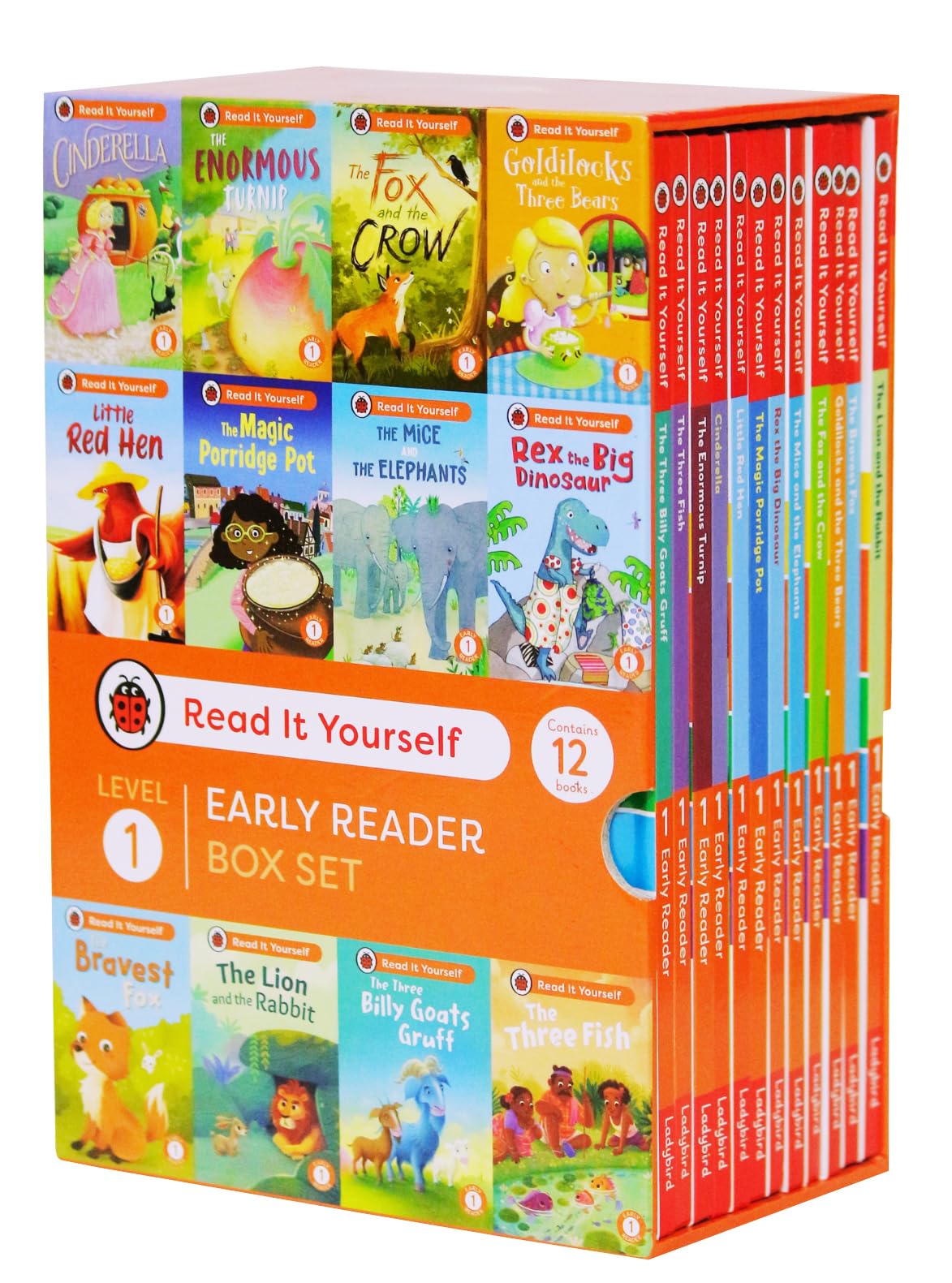 Read It Yourself with Ladybird: Early Readers Level 1: 12 Books Collection Box Set (Cinderella, The Three Billy Goats Gruff, Little Red Hen, The Enormous Turnip, The Fox and the Crow and More) - Retail Maharaj