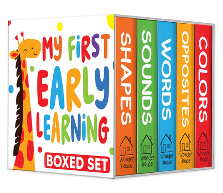 My First Early Learning Mini Boxset – 5 Mini Board Books: Colors, Shapes, Words, Sounds & Opposites | Pocket-Sized Learning Books with Bright Pictures | Durable Toddler Board Book Set | Ages 1–3 Years - Retail Maharaj