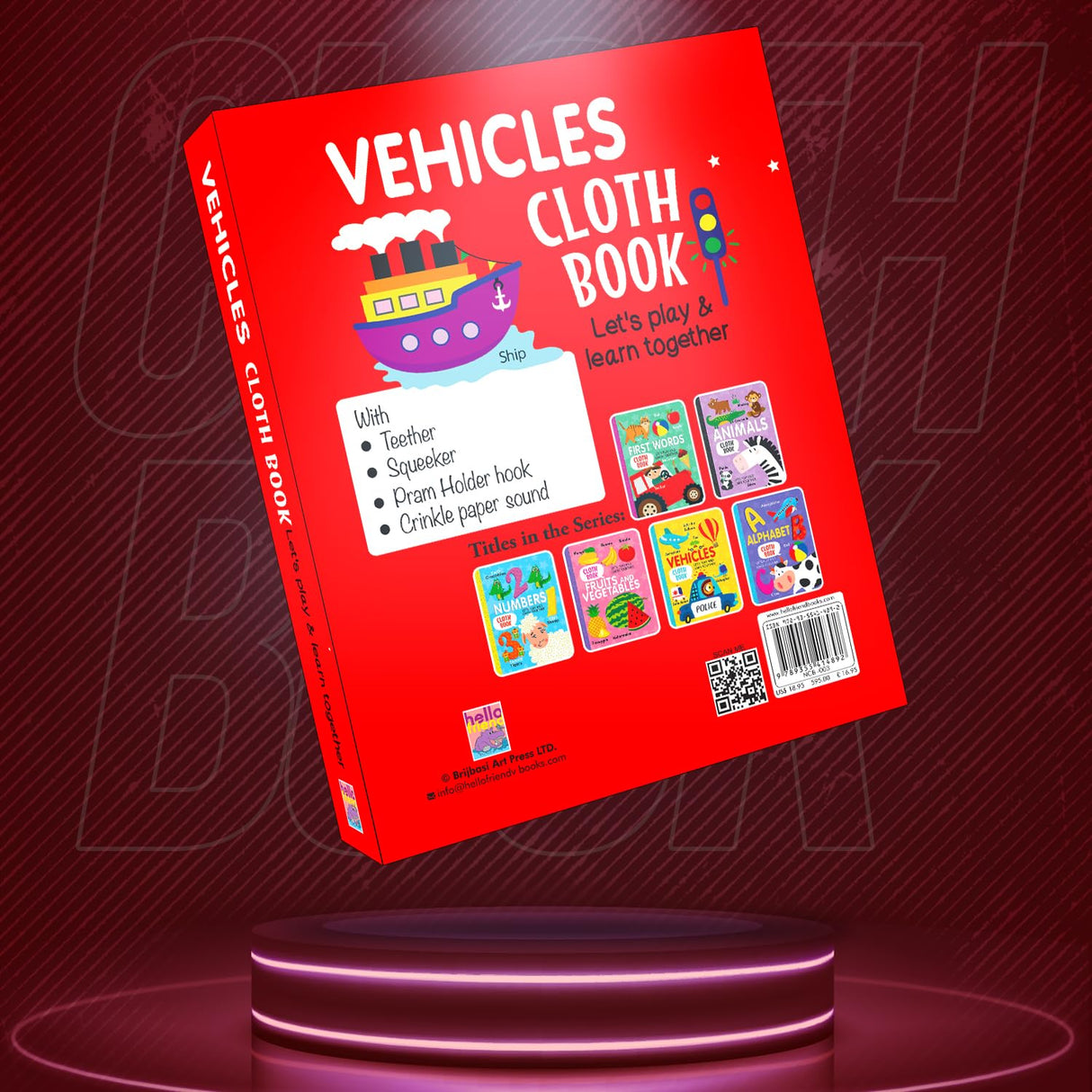 Vehicles Cloth Book for Early Learning and Interactive Education for Kids - Retail Maharaj