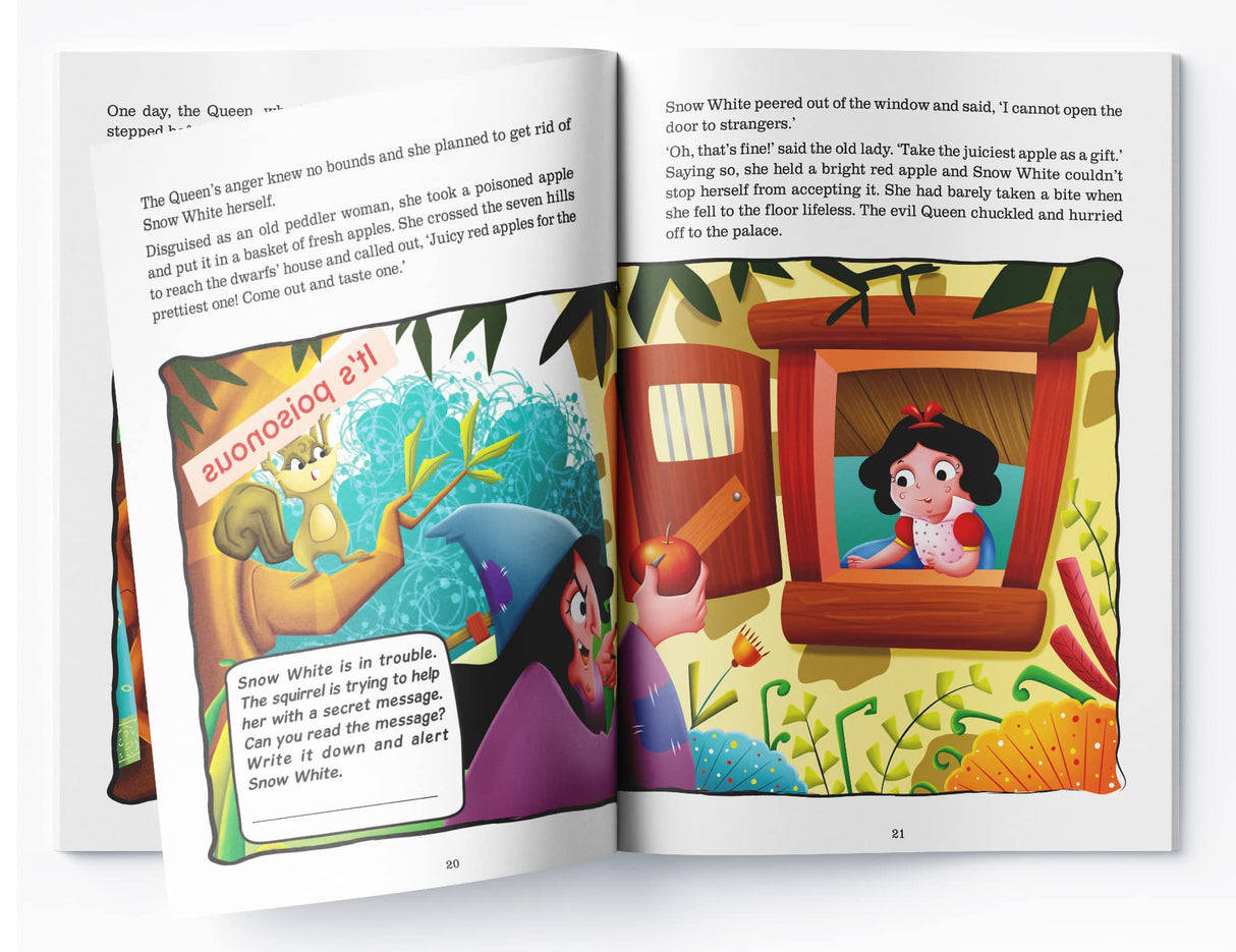 Fairy Tales Comprehension: Snow White and the Seven Dwarfs Read & Respond Workbook | Ages 5–8 | Build Language Skills with Classic Tales & Engaging Activities - Retail Maharaj
